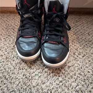 Nike Black and Red High-Top Air Jordan Sneakers